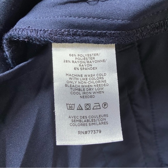 NWOT Ann Taylor Navy Blue Slim Fit Side Zipper Pants with Pockets (2) - Picture 9 of 10